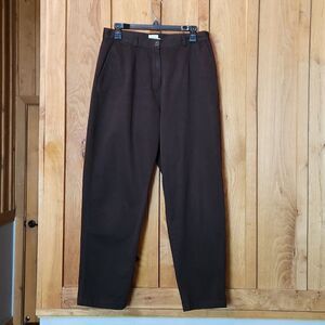 L.L. Bean High Rise Original Fit Straight Leg Dress Pants, 12 Petite, Brown